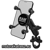 RAM Mount X-Grip telefontartó közepes nyakkal, állítható ármérőjű kormányadapterrel