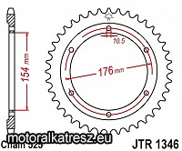 JT 111-571-44 hátsó lánckerék