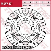 TRW Lucas MSW201 első féktárcsa