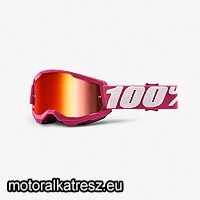 100% Strata2 rózsaszín gyerek védőszemüveg piros színű tükrös lencsével (cross/enduro/quad) 50032-00006