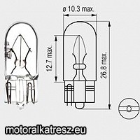 Hella 6V 3W T15 2,1x9,5 átlátszó izzó