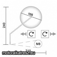 MotoPRO 723-90 M8 visszapillantó tükör