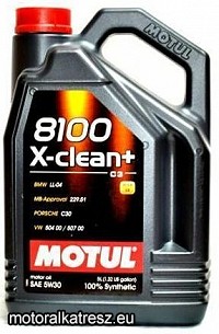 Motul 8100 X-Clean+ 5W30 FULL SZINTETIKUS autó olaj 5l (1 db)