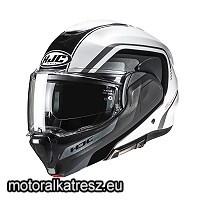 HJC F100 REFF MC1 fekete-fehér-szürke hátranyitható bukósisak XS
