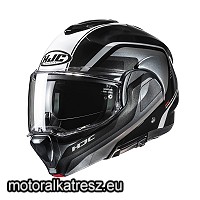 HJC F100 REFF MC21 fekete-fehér-szürke hátranyitható bukósisak L
