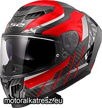 LS2 FF807 DRAGON TRAX fekete-piros-szürke bukósisak L