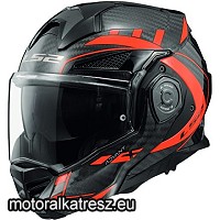 LS2 FF901 ADVANT X CARBON FUTURE II fekete-piros hátranyitható bukósisak S