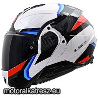 LS2 FF910 ADVANT II TRIPLE fehér-kék-piros hátranyitható bukósisak XS