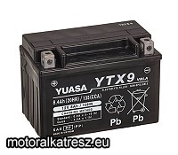Yuasa YTX9 gyárilag zárt akkumulátor (dönthető)