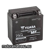 Yuasa YTX14 gyárilag zárt akkumulátor (dönthető)