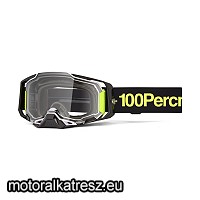 100% Armega Orban fekete-UV védőszemüveg víztiszta lencsével (cross/enduro/ATV/quad)