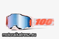 100% Armega Tubular fehér-narancs védőszemüveg kék lencsével (cross/enduro/ATV/quad)
