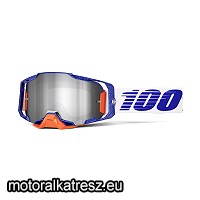 100% Armega Lavingaad kék-narancs védőszemüveg ezüst lencsével (cross/enduro/ATV/quad)