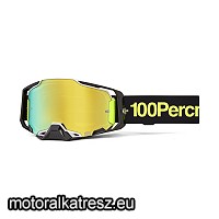 100% Armega Orban fekete-sárga védőszemüveg arany lencsével (cross/enduro/ATV/quad)