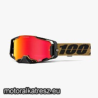 100% Armega Hiper Glory fekete-arany védőszemüveg piros lencsével (cross/enduro/ATV/quad)