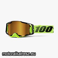 100% Armega UV-sárga-fekete védőszemüveg arany lencsével (cross/enduro/ATV/quad)