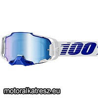 100% Armega fehér-kék védőszemüveg kék lencsével (cross/enduro/ATV/quad)