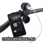 Vicma 12V kormányra rögzíthető vagy beépíthető 2 USB-s töltőaljzat 18649