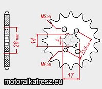 JT 106-222-14 első lánckerék