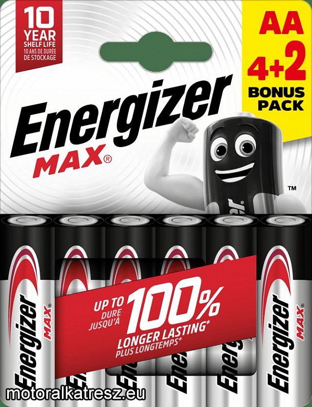   Energizer Max prémium alkáli ceruza elem AA LR6 6db-os csomag
