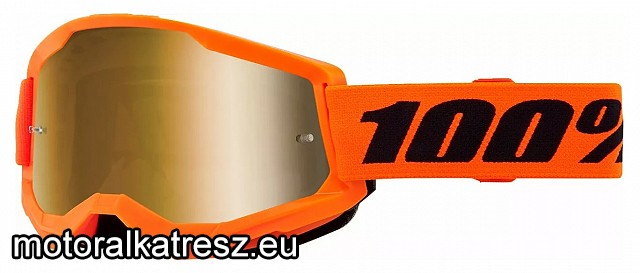 100% Strata2 50028-00015 narancs védőszemüveg arany színű tükrös lencsével (cross/enduro/ATV/quad)