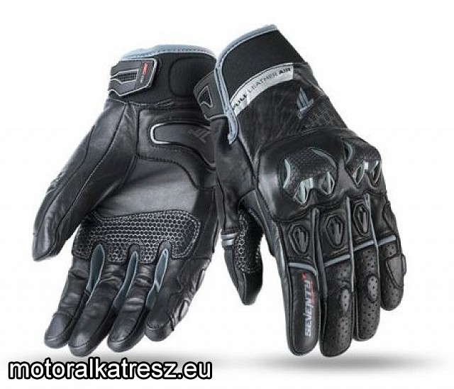 Seventy Degrees SD-N32 bőr nyári kesztyű extra szellőzővel fekete-szürke L