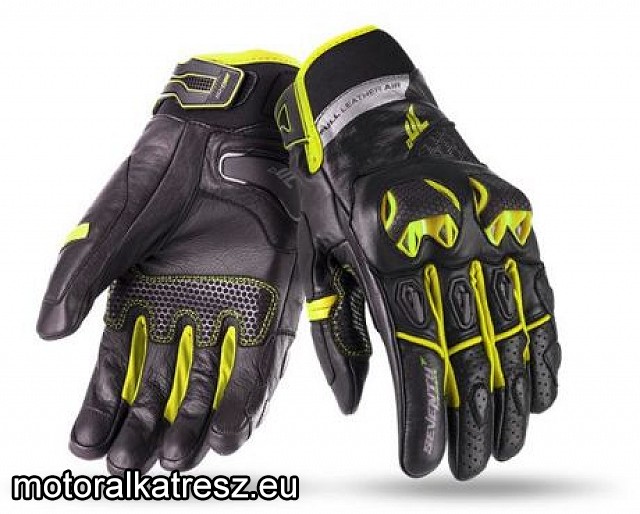 Seventy Degrees SD-N32 bőr nyári kesztyű extra szellőzővel fekete-sárga M
